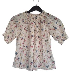 Gap Kids Large Blouse Spring Floral Gold Dot